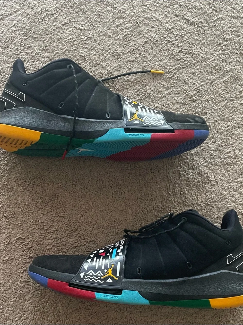 Jordan CP3.XI Men’s Basketball Shoes - Black with Blue and Red Accents